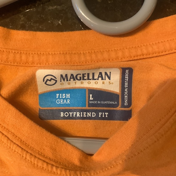 A large Magellan long sleeve shirt. Moisture wicking multi fabric tee. - Picture 4 of 5